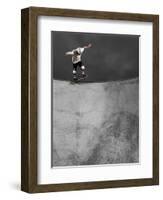 Skateboarder Performing Tricks-null-Framed Photographic Print