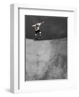 Skateboarder Performing Tricks-null-Framed Photographic Print