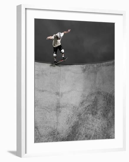 Skateboarder Performing Tricks-null-Framed Photographic Print