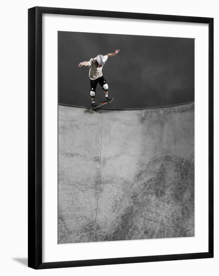 Skateboarder Performing Tricks-null-Framed Photographic Print