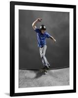 Skateboarder Performing Tricks-null-Framed Photographic Print