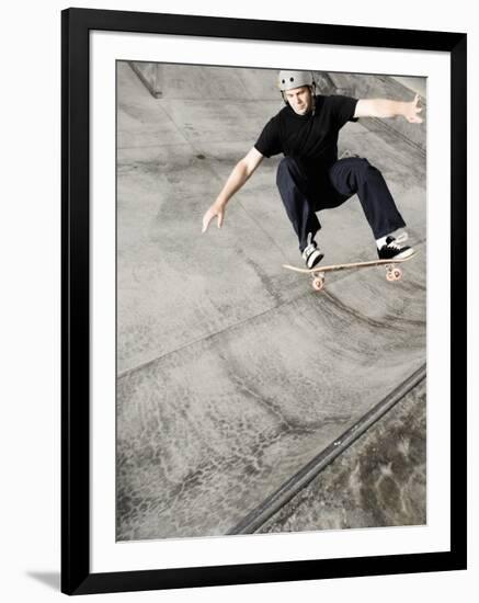 Skateboarder Performing Tricks-null-Framed Photographic Print