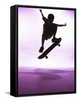 Skateboarder Silhouette-null-Framed Stretched Canvas