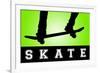 Skateboarding Green Sports-null-Framed Art Print