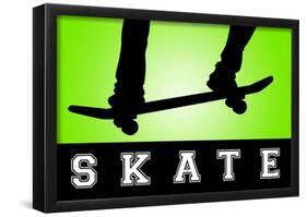 Skateboarding Green SporTSPoster-null-Framed Poster