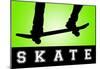 Skateboarding Green SporTSPoster-null-Mounted Poster