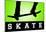 Skateboarding Green SporTSPoster-null-Mounted Poster