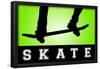 Skateboarding Green SporTSPoster-null-Framed Poster