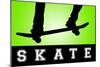 Skateboarding Green SporTSPoster-null-Mounted Poster