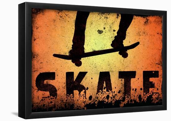 Skateboarding Orange SporTSPoster-null-Framed Poster