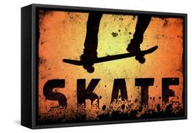 Skateboarding Orange SporTSPoster-null-Framed Stretched Canvas