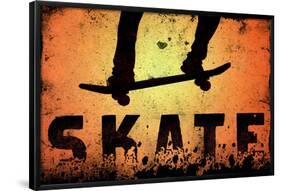 Skateboarding Orange SporTSPoster-null-Framed Poster