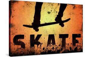 Skateboarding Orange SporTSPoster-null-Stretched Canvas