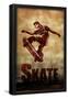 Skateboarding Skate Sketch Sports Poster Print-null-Framed Poster