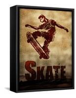 Skateboarding Skate Sketch Sports Poster Print-null-Framed Stretched Canvas