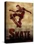 Skateboarding Skate Sketch Sports Poster Print-null-Stretched Canvas