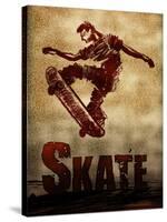 Skateboarding Skate Sketch Sports Poster Print-null-Stretched Canvas