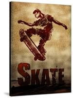 Skateboarding Skate Sketch Sports Poster Print-null-Stretched Canvas