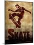 Skateboarding Skate Sketch Sports Poster Print-null-Mounted Poster