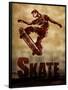 Skateboarding Skate Sketch Sports Poster Print-null-Framed Poster