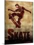 Skateboarding Skate Sketch Sports Poster Print-null-Mounted Poster