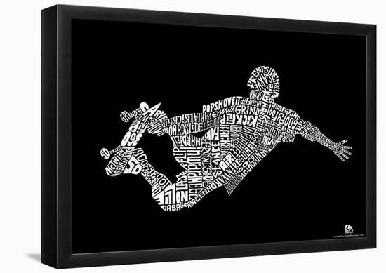 Skateboarding Tricks Text Poster-null-Framed Poster