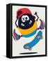 Skater Monster Vector Design-braingraph-Framed Stretched Canvas