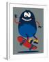 Skater Monster Victor Design for Kids Tee-braingraph-Framed Art Print