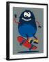 Skater Monster Victor Design for Kids Tee-braingraph-Framed Art Print