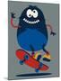 Skater Monster Victor Design for Kids Tee-braingraph-Mounted Art Print