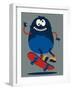 Skater Monster Victor Design for Kids Tee-braingraph-Framed Art Print