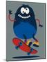 Skater Monster Victor Design for Kids Tee-braingraph-Mounted Art Print