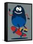 Skater Monster Victor Design for Kids Tee-braingraph-Framed Stretched Canvas