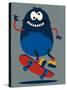 Skater Monster Victor Design for Kids Tee-braingraph-Stretched Canvas