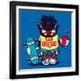 Skater Monster-braingraph-Framed Art Print