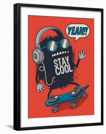 Skater Monster-braingraph-Framed Art Print