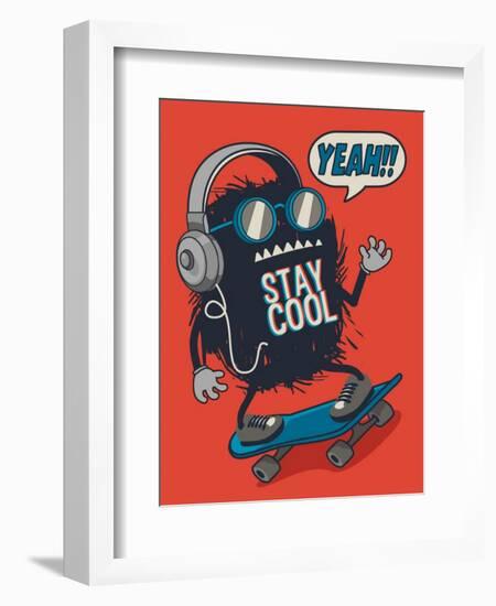 Skater Monster-braingraph-Framed Art Print