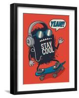 Skater Monster-braingraph-Framed Art Print