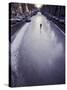 Skater on Frozen Canal, Amsterdam, Netherlands-Michele Molinari-Stretched Canvas