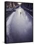 Skater on Frozen Canal, Amsterdam, Netherlands-Michele Molinari-Framed Stretched Canvas