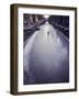 Skater on Frozen Canal, Amsterdam, Netherlands-Michele Molinari-Framed Photographic Print