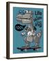 Skater, Robot Dino Vector Design-braingraph-Framed Art Print