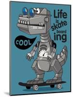 Skater, Robot Dino Vector Design-braingraph-Mounted Art Print