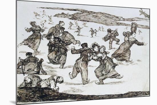 Skaters, Between 1812 and 1823-Francisco de Goya-Mounted Giclee Print