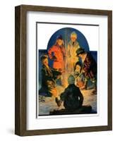 "Skaters' Bonfire,"February 21, 1931-Eugene Iverd-Framed Giclee Print