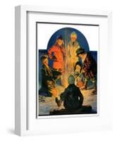 "Skaters' Bonfire,"February 21, 1931-Eugene Iverd-Framed Giclee Print