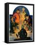 "Skaters' Bonfire,"February 21, 1931-Eugene Iverd-Framed Stretched Canvas