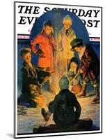 "Skaters' Bonfire," Saturday Evening Post Cover, February 21, 1931-Eugene Iverd-Mounted Giclee Print