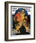 "Skaters' Bonfire," Saturday Evening Post Cover, February 21, 1931-Eugene Iverd-Framed Giclee Print