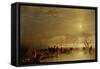 Skaters: Duddingston Loch by Moonlight, 1857-Charles Lees-Framed Stretched Canvas